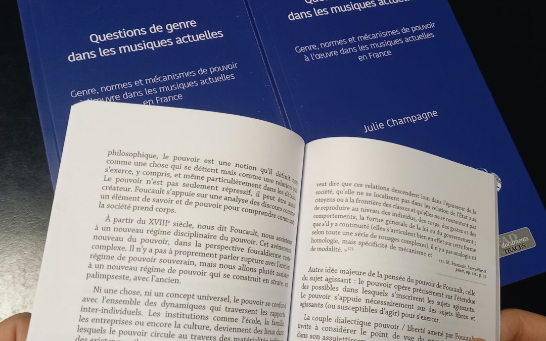 L’ouvrage « Questions de genre dans les musiques actuelles en France » vient de paraître !!